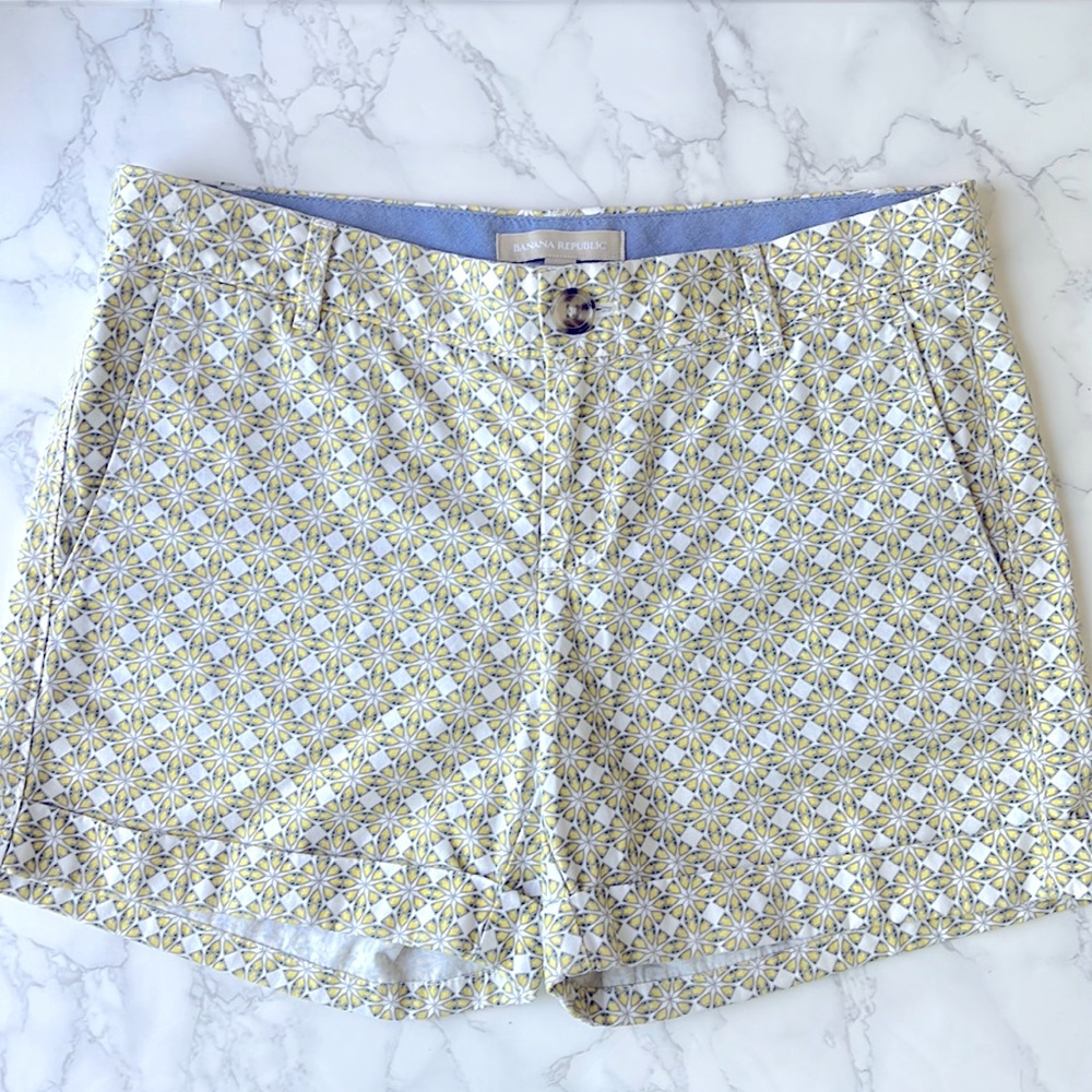 Banana Republic Yellow Print Shorts